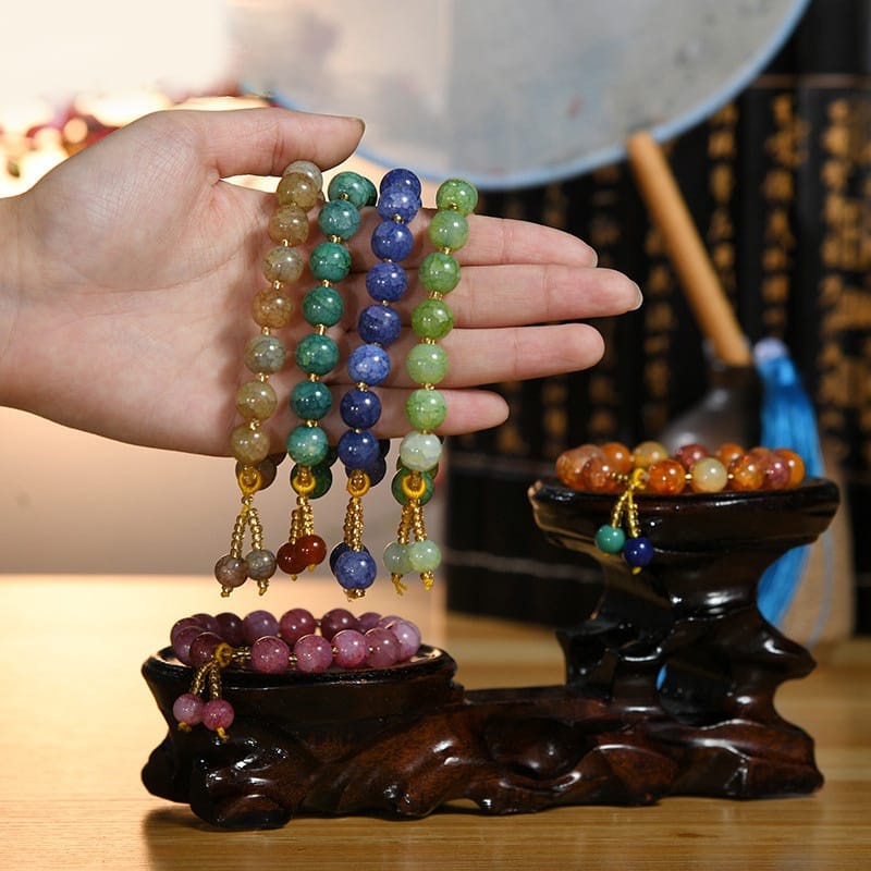 Cracked Stone Charm Colorful Jade Bracelet Women Jewelry Accessories/Gelang kristal