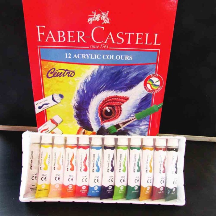 

(TERLARIS) FABER CASTELL CAT AKRILIK / CAT LUKIS 12 WARNA / ACRYLICS