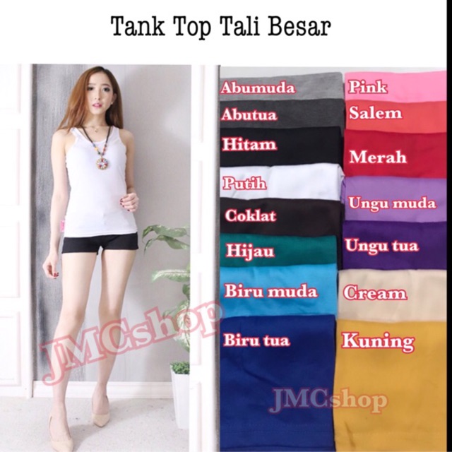 JMCSHOP Tank top uk standar tali besar