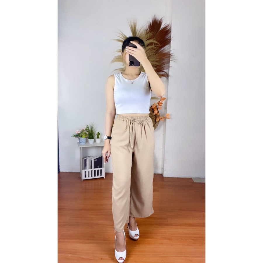 RX Fashion- Yuna Pants / Kulot Armany Pants (Ada Ban Pinggang ) WIDI LEG KULOT - LOOSE CULLOTE / DAILY KULOT ANTI BENGAH JUMBO KULOT  &quot; Gratis Ongkir &quot; -BN