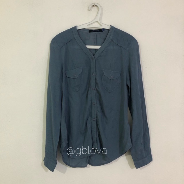 Preloved - Kemeja Kuliah / Kerja Mississippi Biru