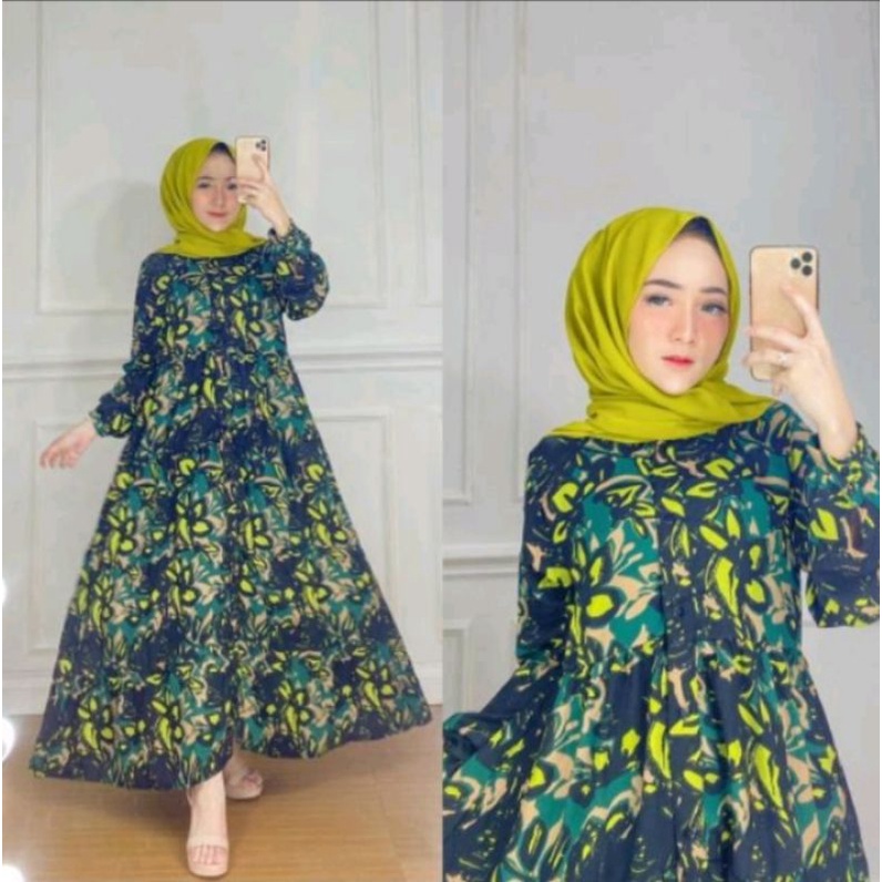 Gamis Zara Bangkok,DRESS BKK FLOWER/Gamis ori Bangkok terviral/Gamis BKK terlaris