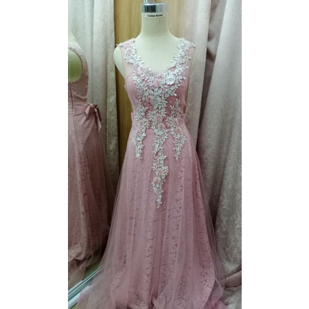 [GRATIS ONGKIR] GAUN DUSTY PINK 09  / GAUN PESTA PRELOVED / GAUN PESTA BEKAS