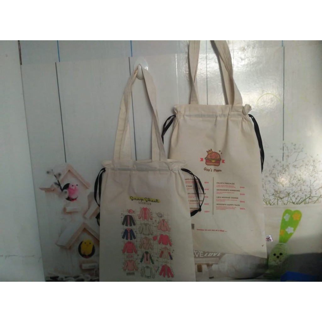 

[ 30x40 ] TAS BLACU POUCH PRINTING TALI PITA + JAHIT LABEL CUSTOM