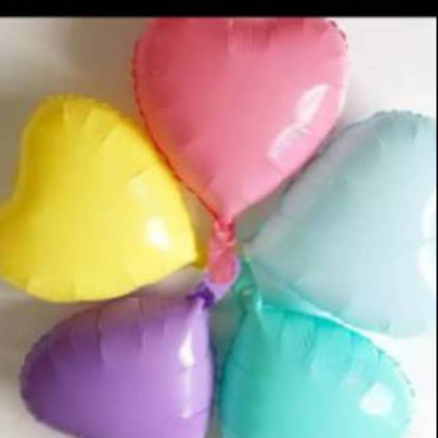 Balon Foil Love dan Star Pastel / Macaroon uk 45cm