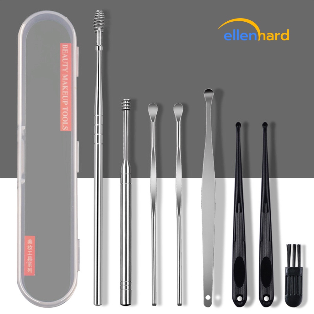 Pembersih Telinga Korek Kuping Spiral Set Besi Stainless Steel Ear Wax Removal