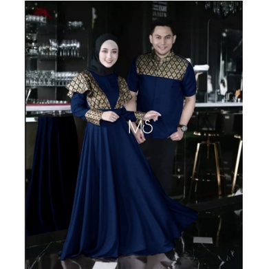 Gamis Terbaru Dress Muslim Wanita Remaja Couple Mewah Pasangan Suami Istri Lebaran Kekinian Batik Ka