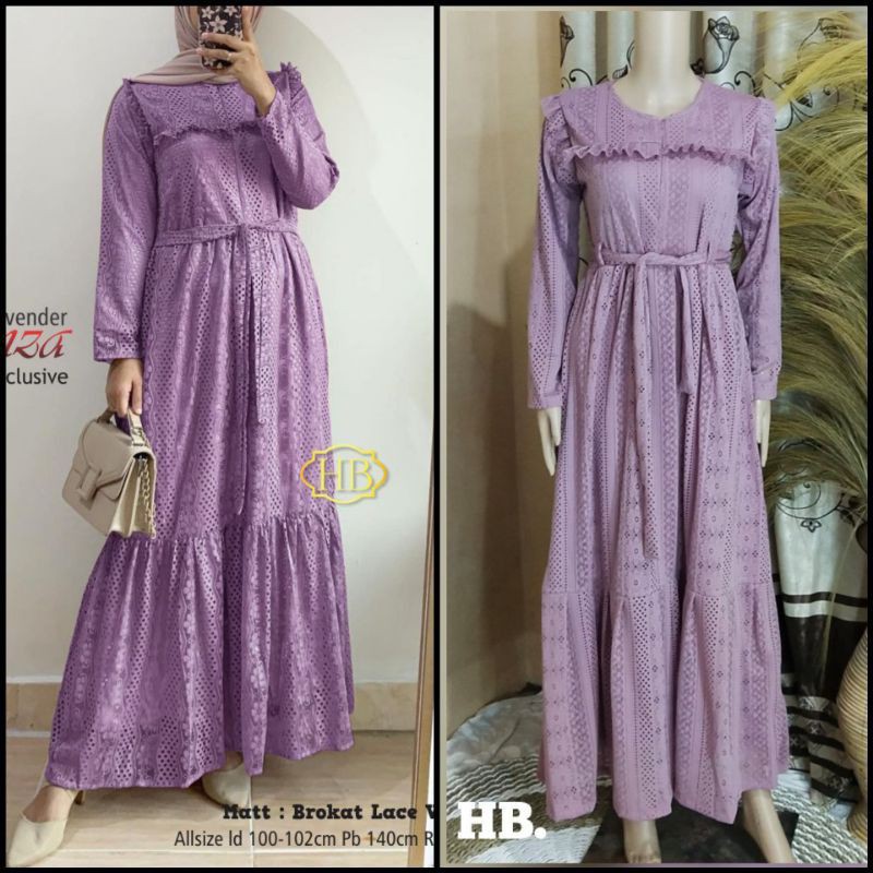 Florenza Dress Exclusive Brokat Lace Vintage Zipper Depan