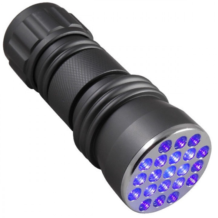 Senter Mini UV Ultraviolet 21 LED Blacklight Invisible Marker Flashlight Torch