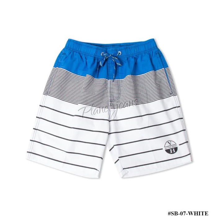 Celana Pendek Celana pendek surf olahraga casual pantai surf renang cowok pria 07 - Putih, XXL (Q3K3