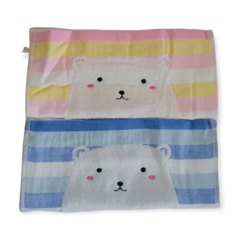 Handuk Wajah/Muka Pool Bear Kecil/Kotak/Travel/Saputangan Handuk 100% Katun