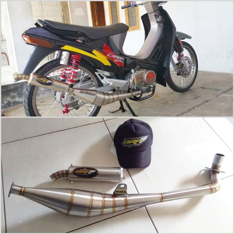 KNALPOT SUZUKI CRYSTAL ORP7 RACING PROMO GRATIS KAOS DAN LASER NAMA DI KNALPOT