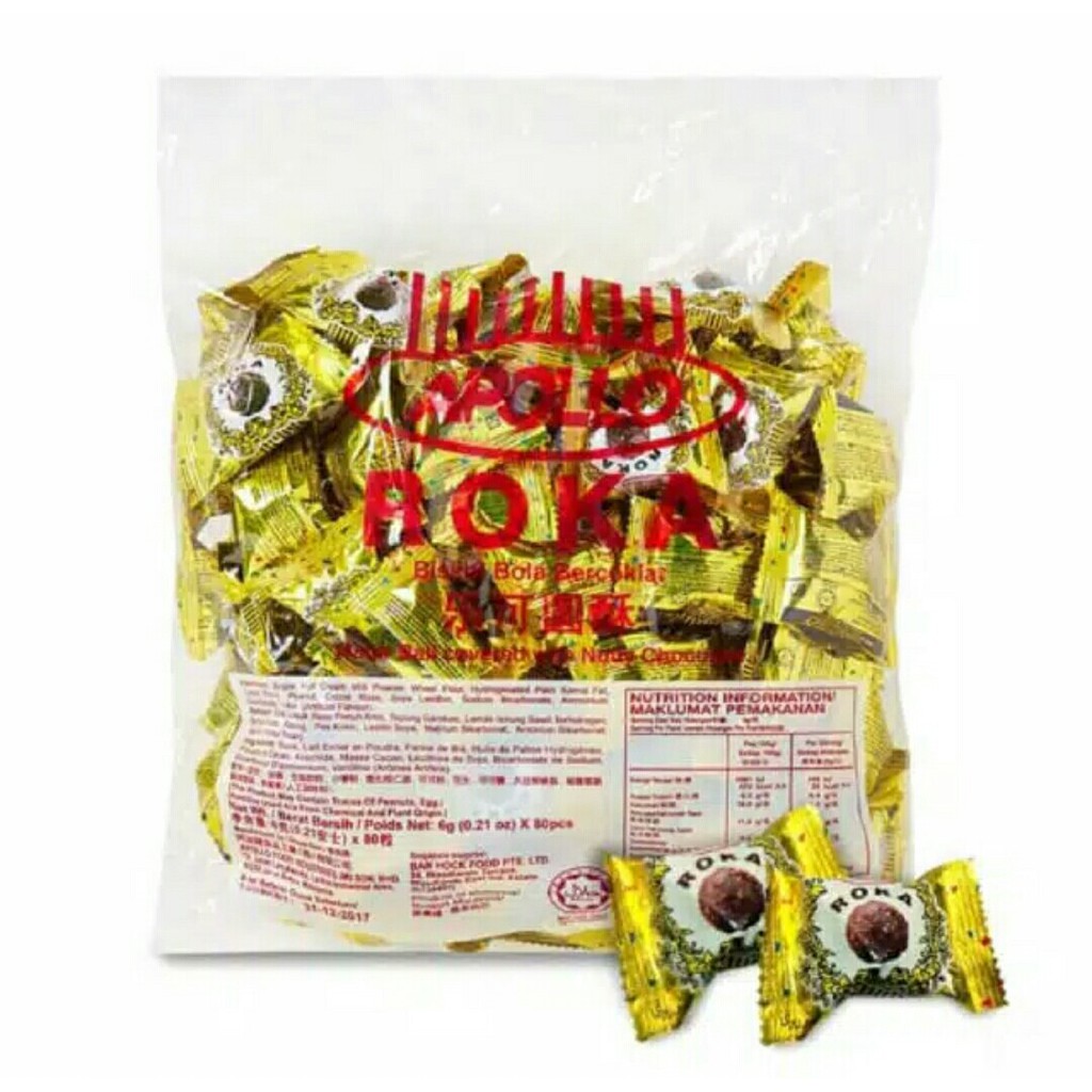 

Apollo Roka Chocolate Wafer Ball ( 80 Pcs x 6 Gr ) Asli Malaysia