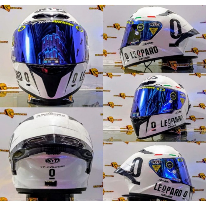 HELM KYT TT COURSE STIKER LEOPARD PAKET GANTENG-HELM KYT TT COURSE STIKER LEOPARD PAKET GANTENG
