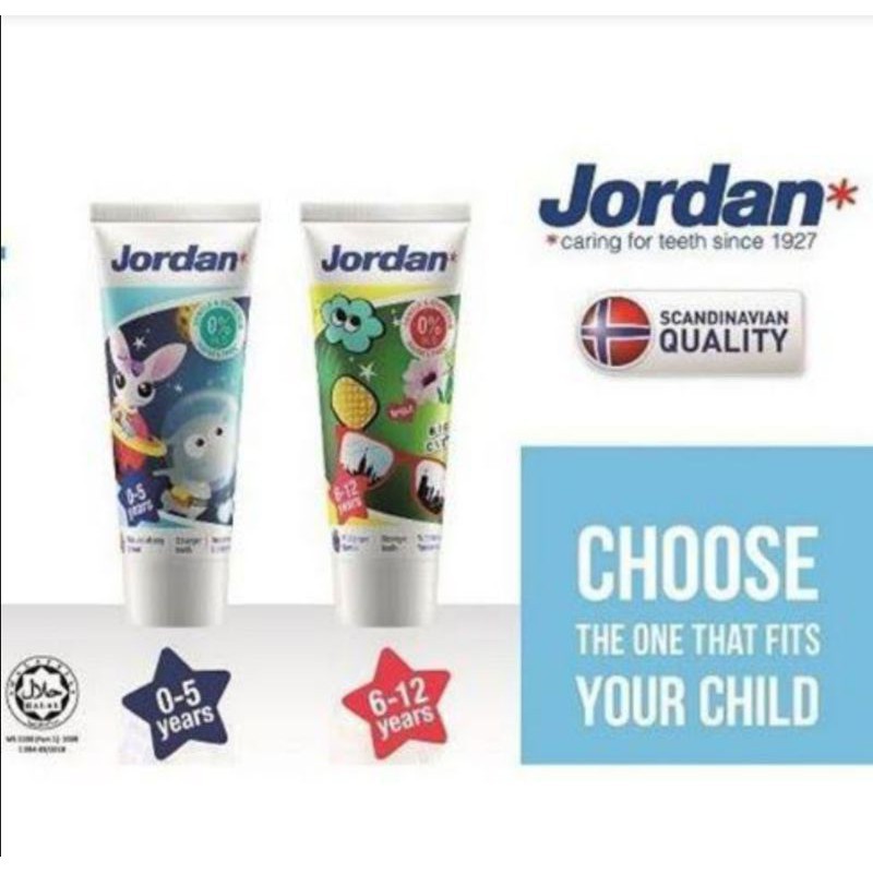 Jordan Kids Toothpaste Step 1 &amp; Step 2 (75gr)