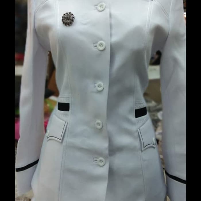 Atasan Baju Blazer Putih Cantik Murah Wanita, Modis Guru, Pegawai