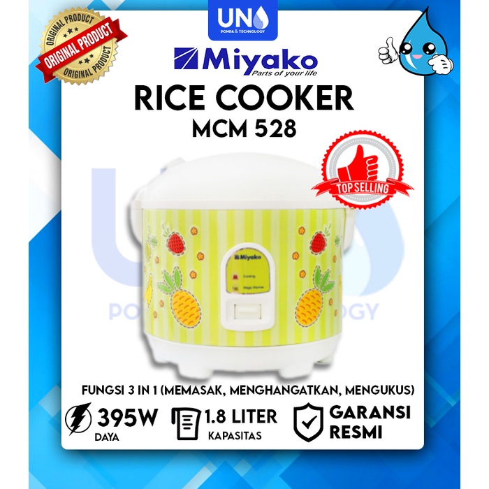 Miyako Magic Com Rice Cooker Penanak Nasi 1.8 Liter MCM-528 / MCM528 / MCM 528