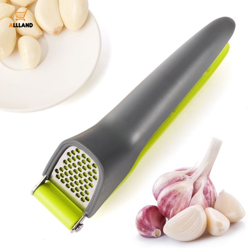 1pc Alat Pencincang Bawang Putih / Jahe Model Genggam Bahan Metal Stainless Steel Untuk Dapur