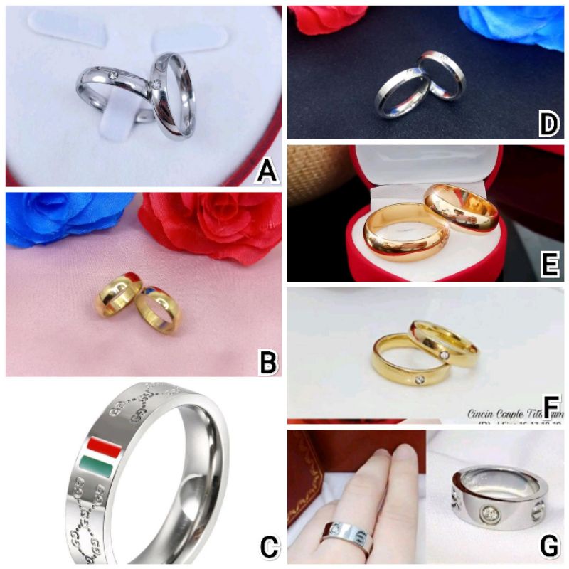 harga satuan cincin titanium / cincin pasangan / cincin couple / cincin tunangan / cincin titanium p