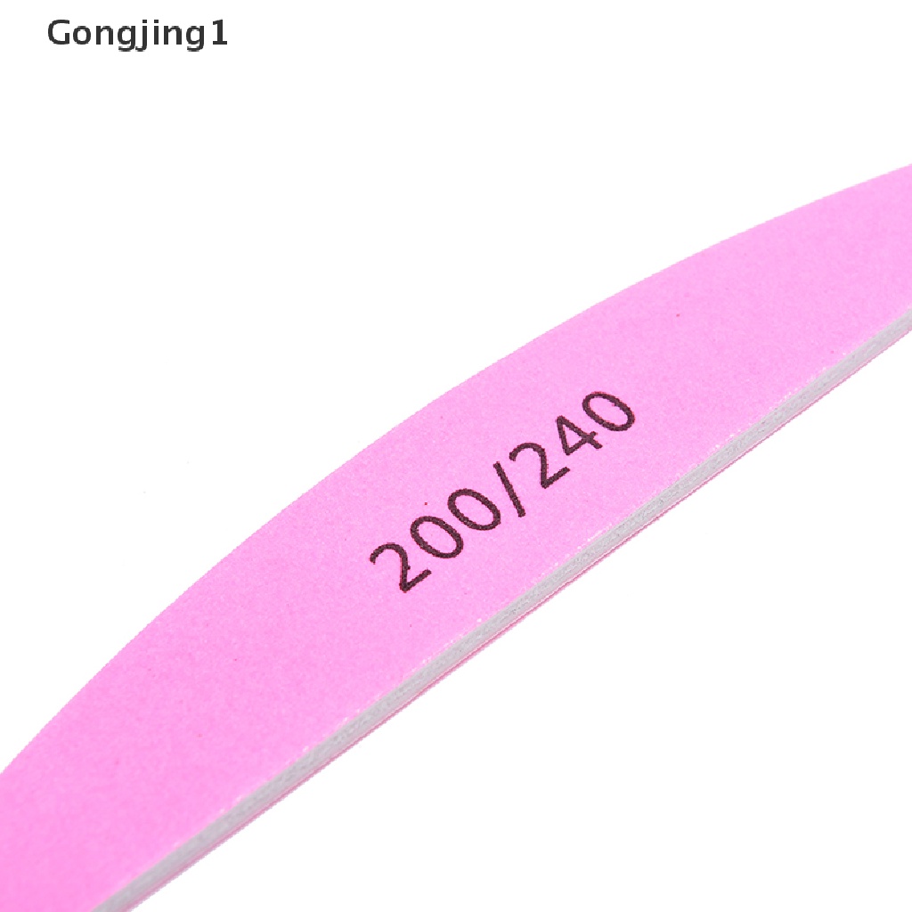 Gongjing1 Balok Spons Kikir Kuku 200 / 240 Warna Pink Untuk Salon / Nail Art