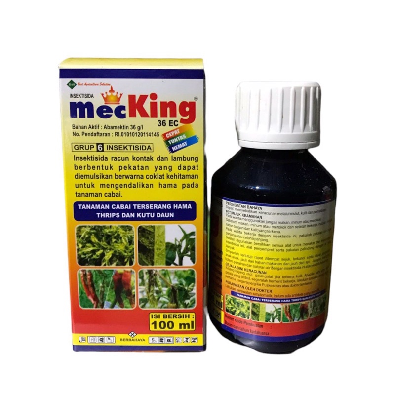 Insektisida MecKing 36 EC Isi 100ml abamektin 36 g/l. Pembasmi Hama Thrips Dan Kutu Daun ulate