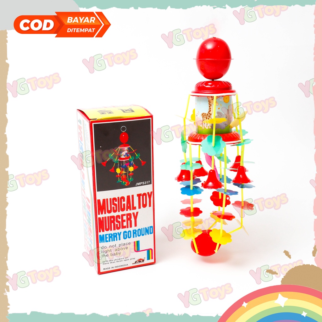 YGtoys Merry Go Round Mainan Gantung Bayi Musik Putar Baby Musical Nursery Toy Mainan Gantungan Anak Bayi