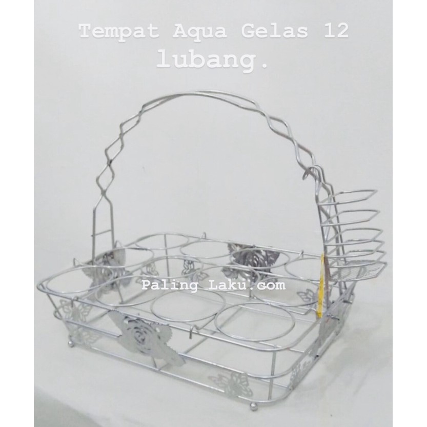 Tempat / Keranjang Aqua Gelas 12 lubang Stainless Berkualitas