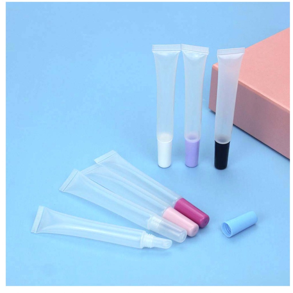 Tube Lip Gloss/Lip Balm 15ml Botol Lip Balm Lip Glos Lipstik Kosmetik  Botol Tube Kosong Transparan 