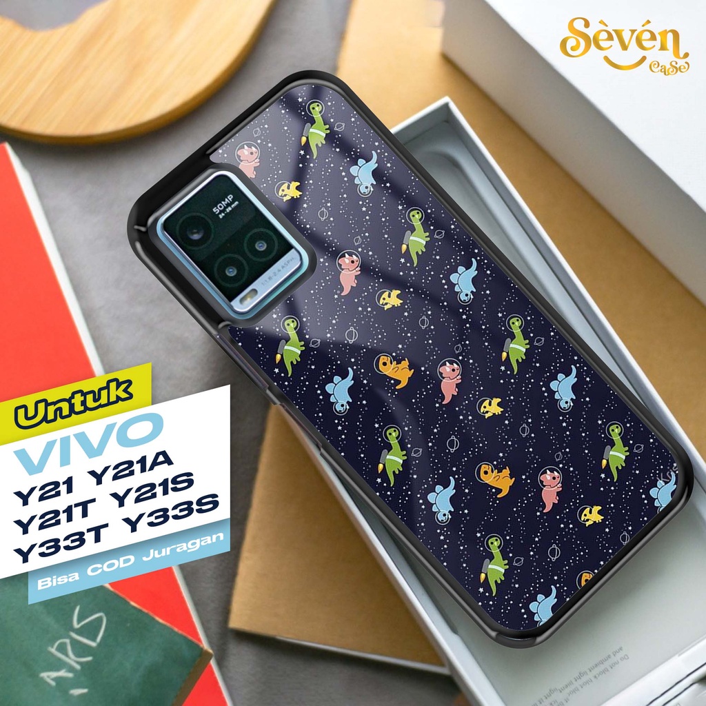 7 Case Hardcase VIVO Y21/Y21A/Y21T/Y21S/Y33T/Y33S Case DINO GLOSYY 2D Case - Cassing Handphone Untuk