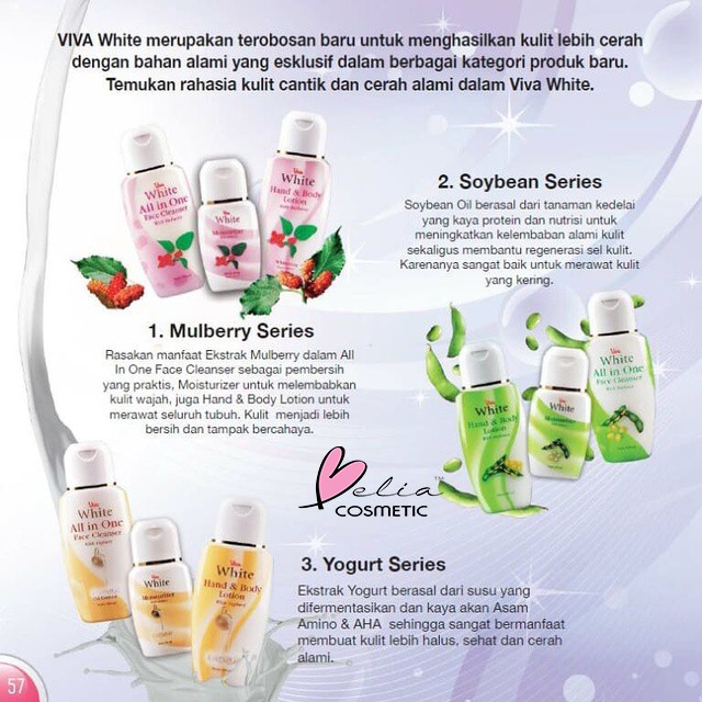 ❤ BELIA ❤ Viva White Hand &amp; Body Lotion 100ml Mulberry / Yogurt / Soybean BPOM Halal