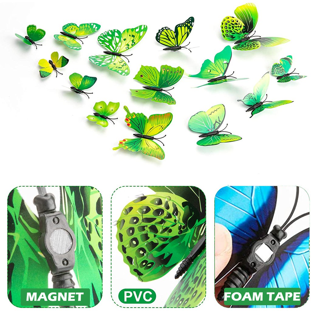 Stiker Kupu-kupu Dinding 3D/ Butterfly Wall Art Decoration - LPM Shop