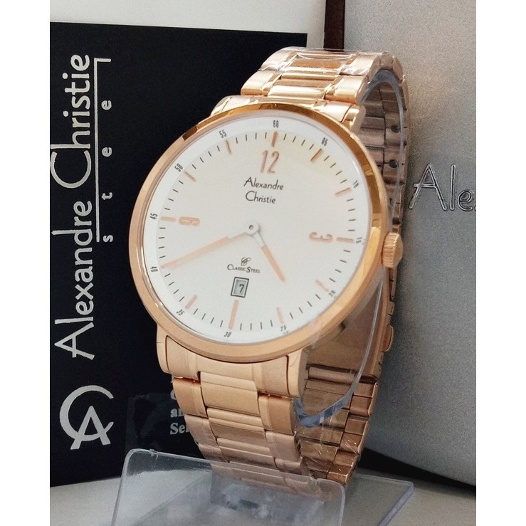 Wow Jam Wanita AC Alexandre Christie 8499 Rosegold Original Limited edition