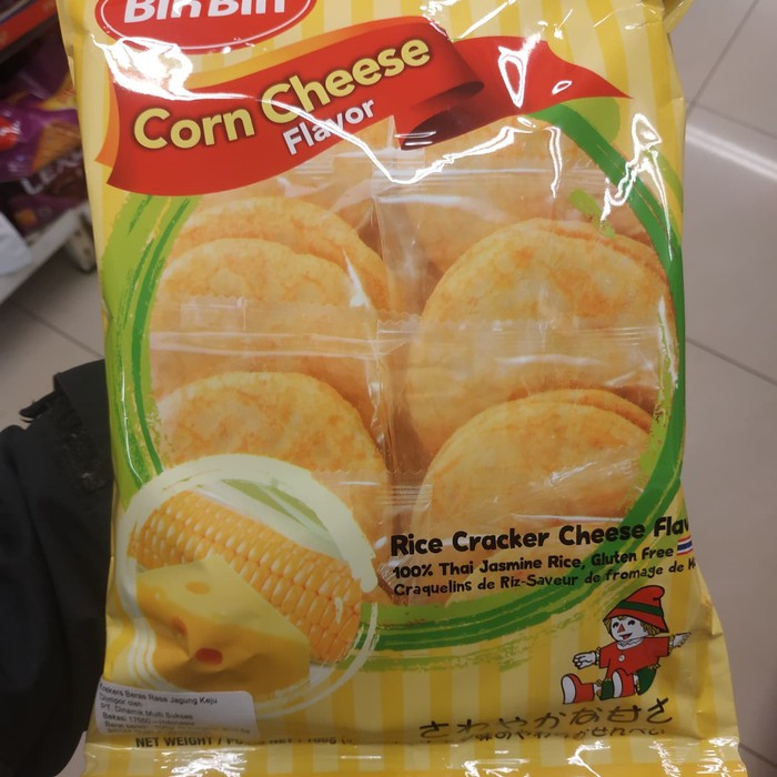 

makanan ringan Bin Bin Rice Krekers Corn Cheese flavor 105 gr /each