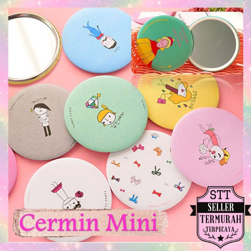 Cermin Bulat Mini Motif