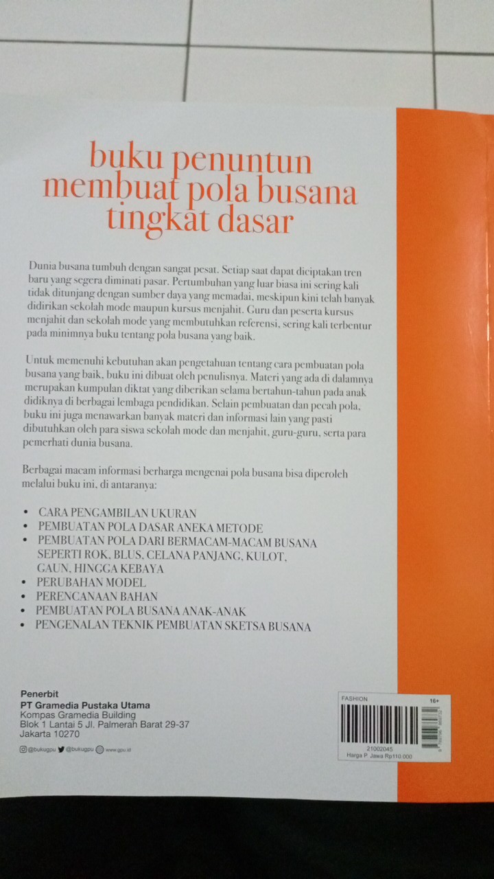 Buku Belajar Menjahit Buku Penuntun Membuat Pola Busana Tingkat Dasar Shopee Indonesia