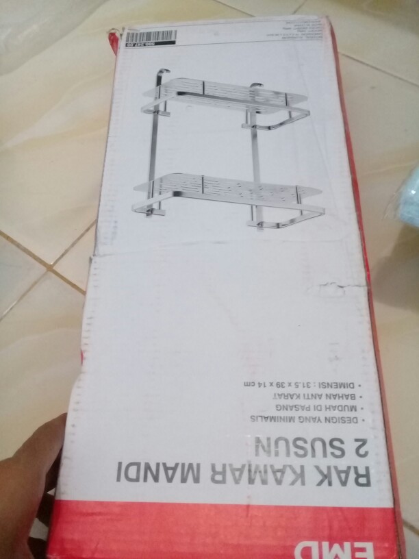 Rak Kamar Mandi 2 Susun Tingkat Aluminium Wc Dinding Toilet Dapur Serbaguna Tingkat Segi4 Kotak