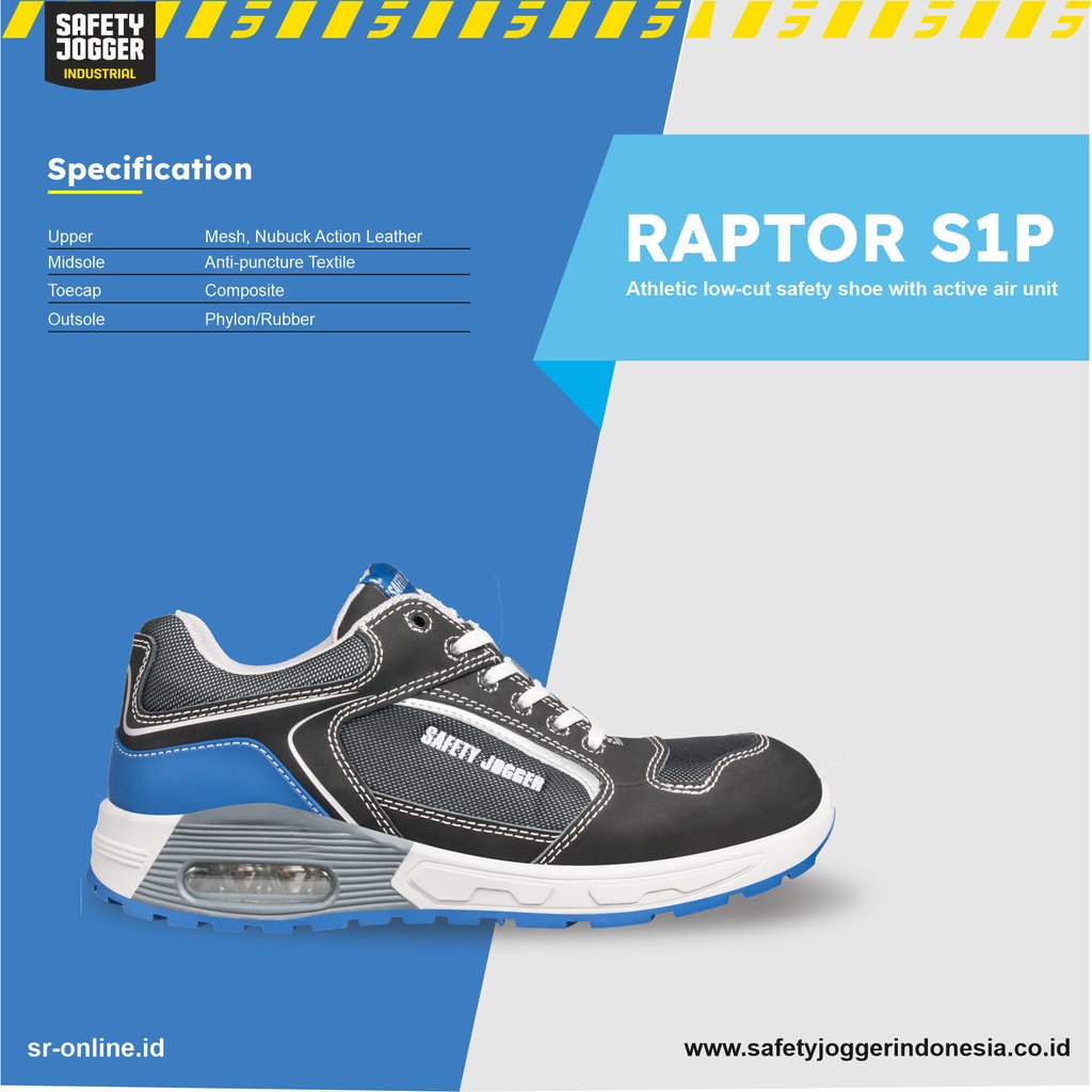 Sepatu Safety Jogger RAPTOR S1P SRC METAL FREE