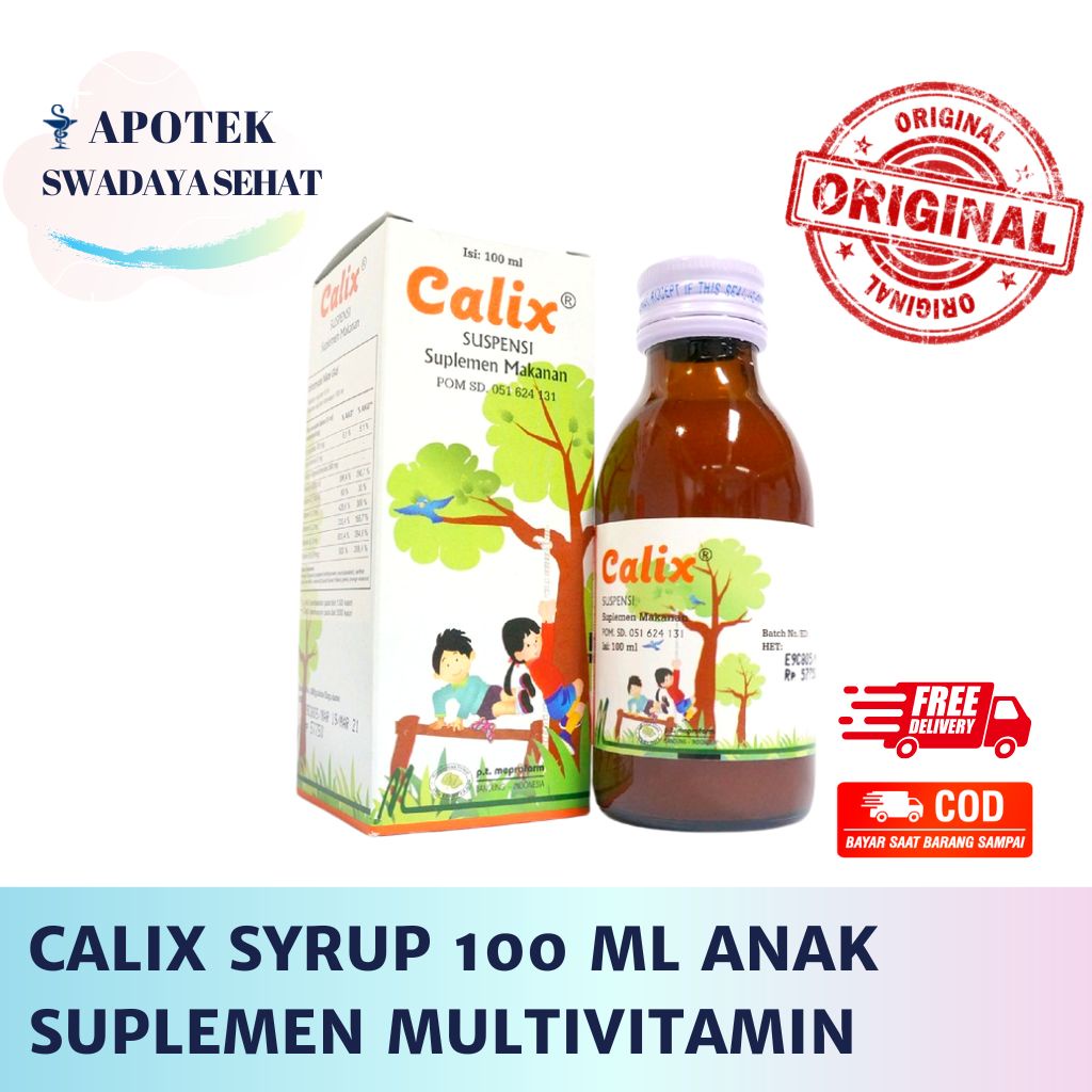 CALIX SYRUP 100 ML - Suplemen Kalsium B Kompleks Kesehatan Tulang Nafsu Makan Anak