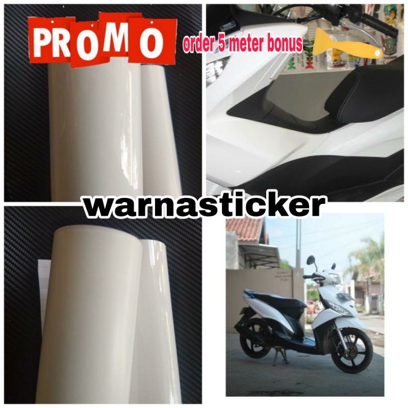 Sekotlet Motor Putih Doff/Glosy Stiker Skotlet Motor Warna Putih Glosy/Doff