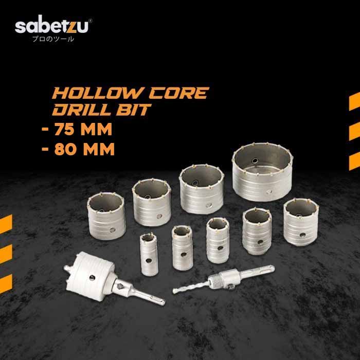 SABETZU Hollow Core Drill Bit SDS Adaptor 75 80 mm Mata Bor Beton