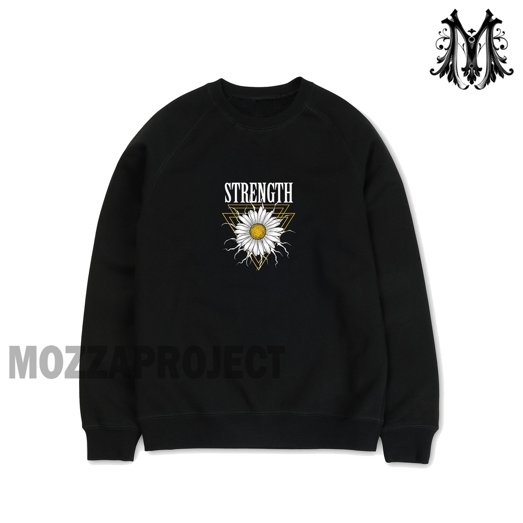 Mozzaproject Crewneck Sweatshirt Pria Dan Wanita Strength