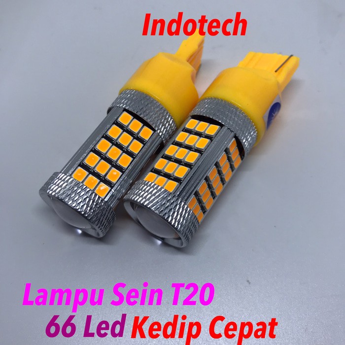 Lampu Sein T20 1 Kaki 66 Led KEDIP CEPAT TANPA FLASHER