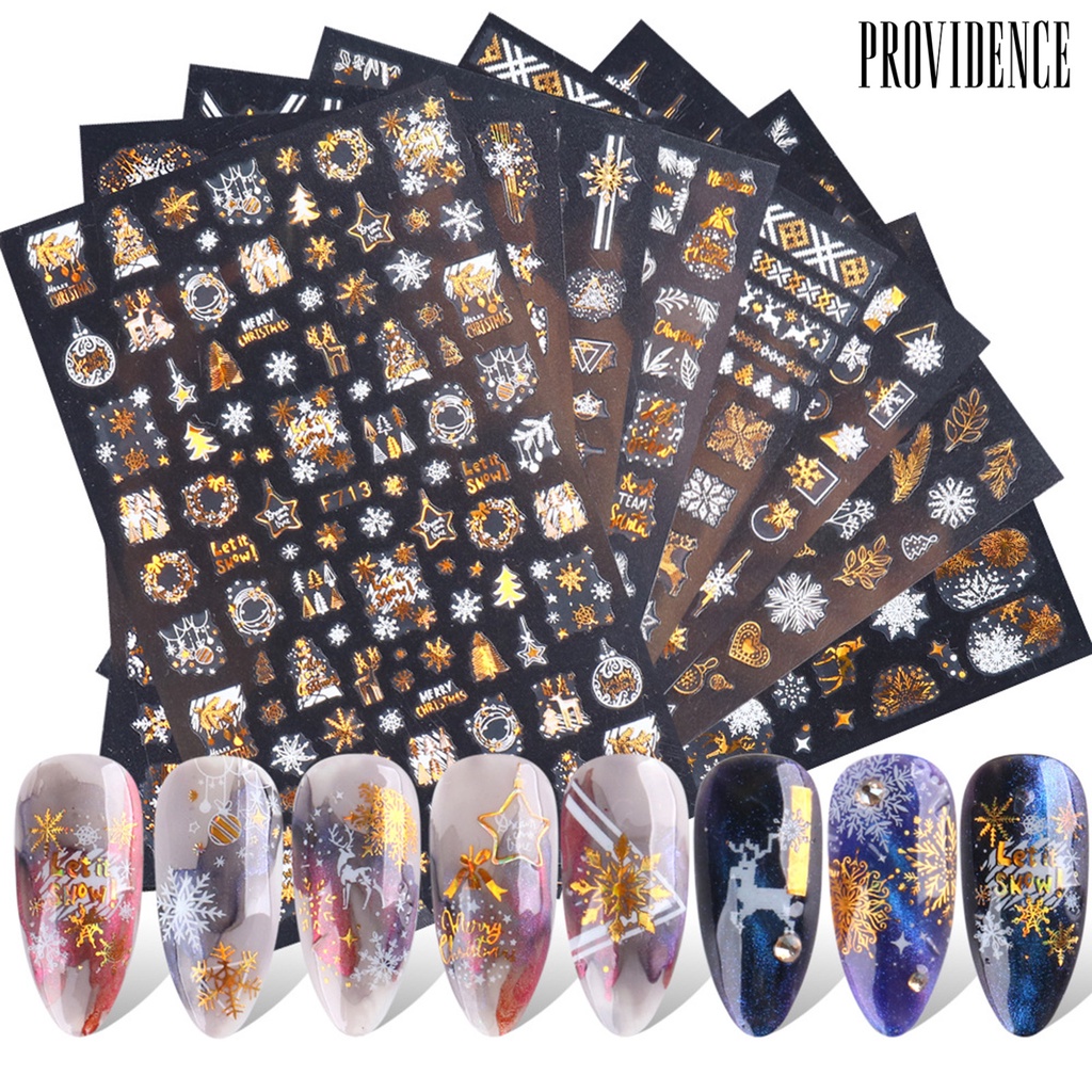 Providence Nail Sliders Various Patterns Beautify Nails Double Color Snowflakes Christmas Nail Art Foils Winter Decor for Female