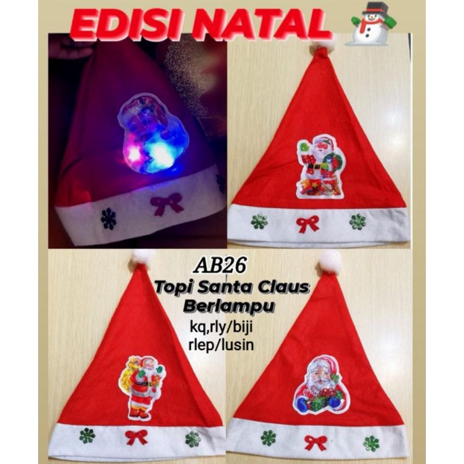 Topi natal berlampu dan tidak,Medan bisa Cod HARGA 1 BIJI