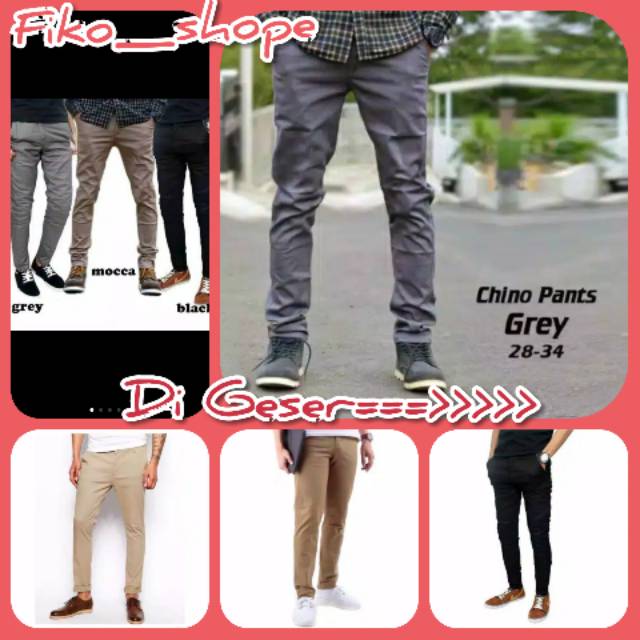 Celana panjang skinny chino pria Formal Casual slimfit staylish
