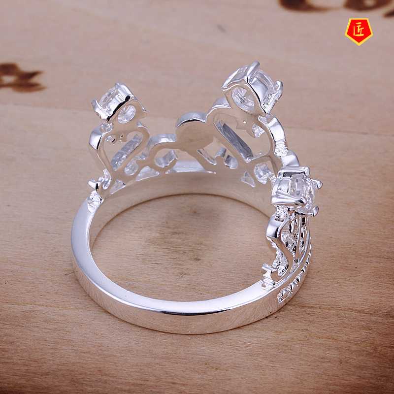 [Ready Stock]Fashion High-End Crown Diamond Ring