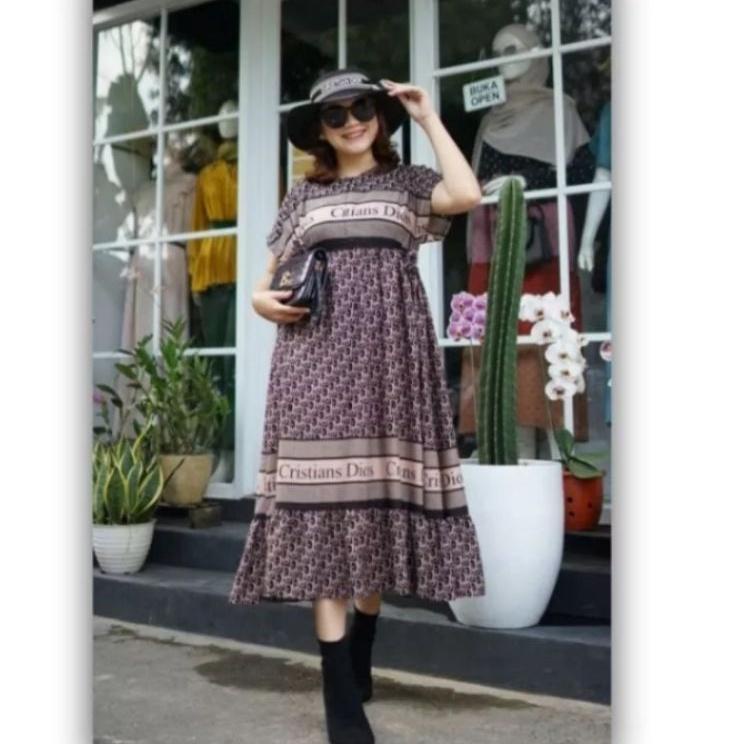 Penjualan Terbanyak.. Dress Cristian dior jumbo/daster viral jumbo