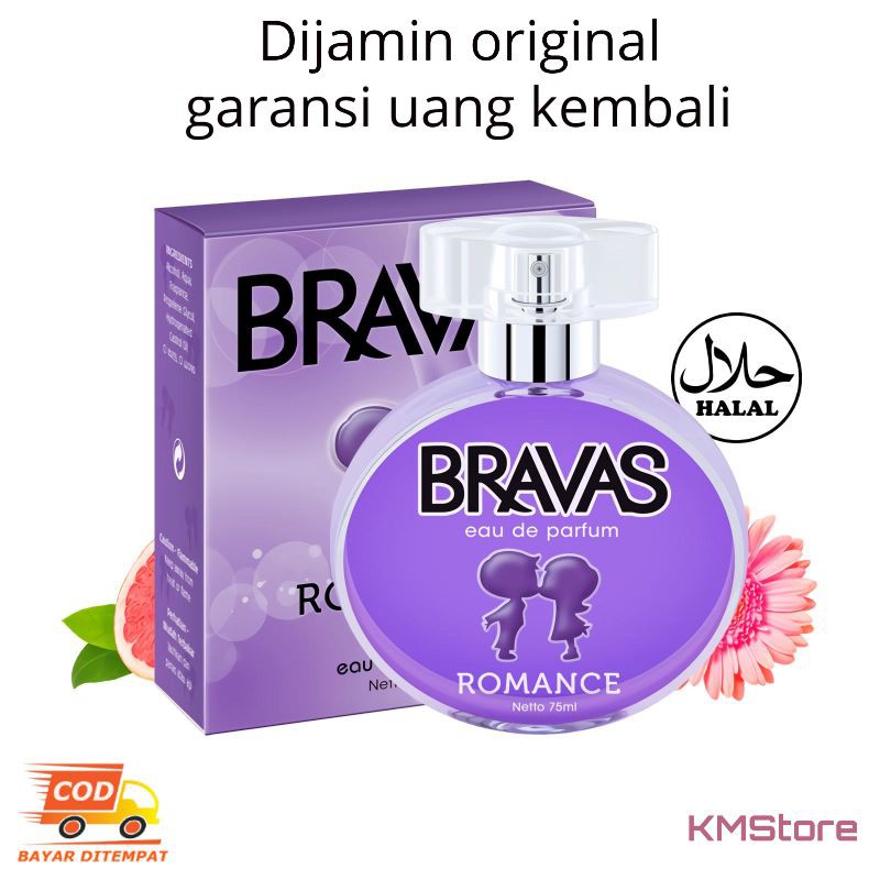 BRAVAS Parfum Wanita 75 ML Eau De Parfum HALAL Perfume Spray Besar Perempuan EDP Valentine /