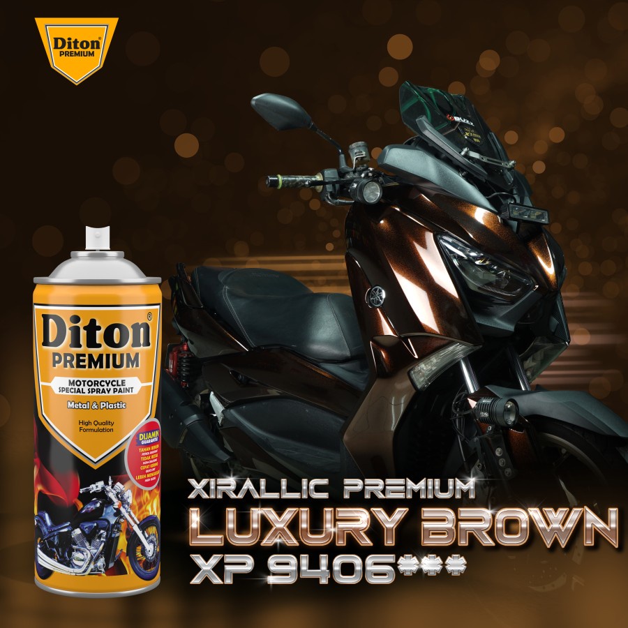 DITON PREMIUM *** XP 9406 LUXURY BROWN XIRALLIC Coklat Cat Semprot Pylox Pilox