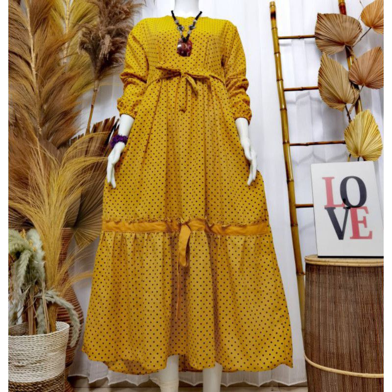 gamis monalisa polkadot // gamis monalisa polka